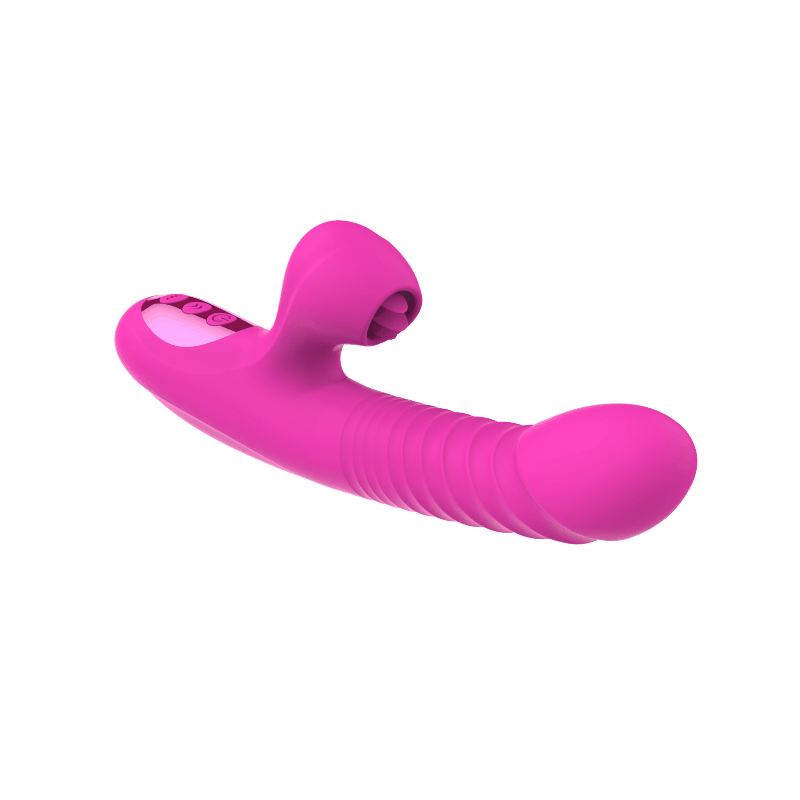 Miriam Pink - Thrusting vibrator with tongue