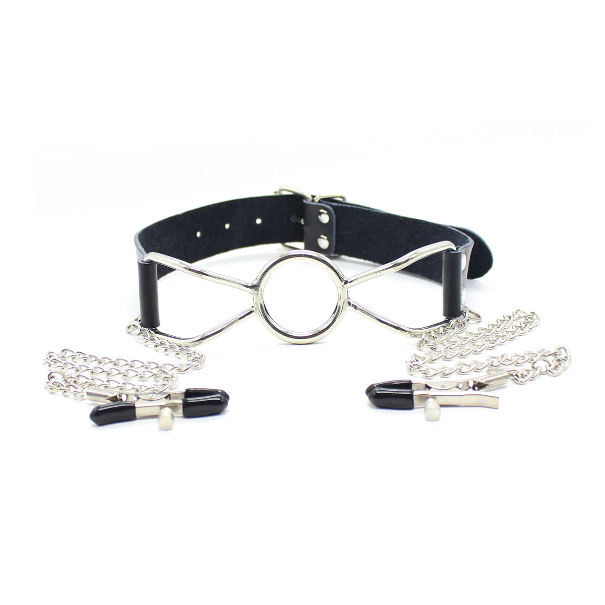 Undis - Pinzas para pezones de araña Mordazas bucales de cuero -S