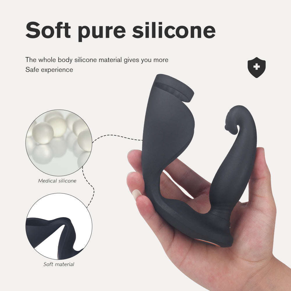 PLACE TIME -Prostate vibrator with penis and testicle ring