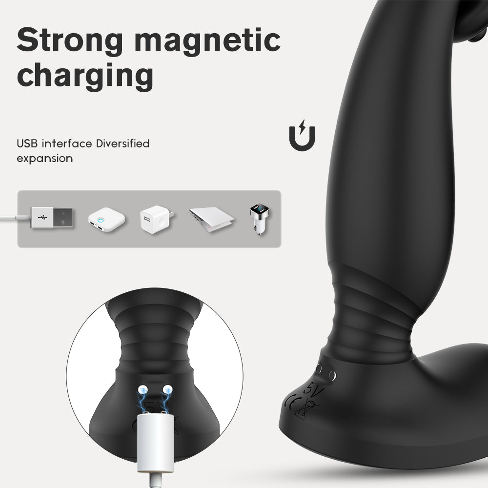 PLACE TIME -Prostate vibrator with penis and testicle ring