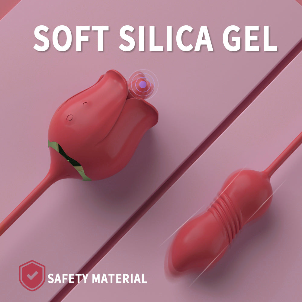 Wide RO - Vibrator with vibrating tongue and vibrating egg with thrust function