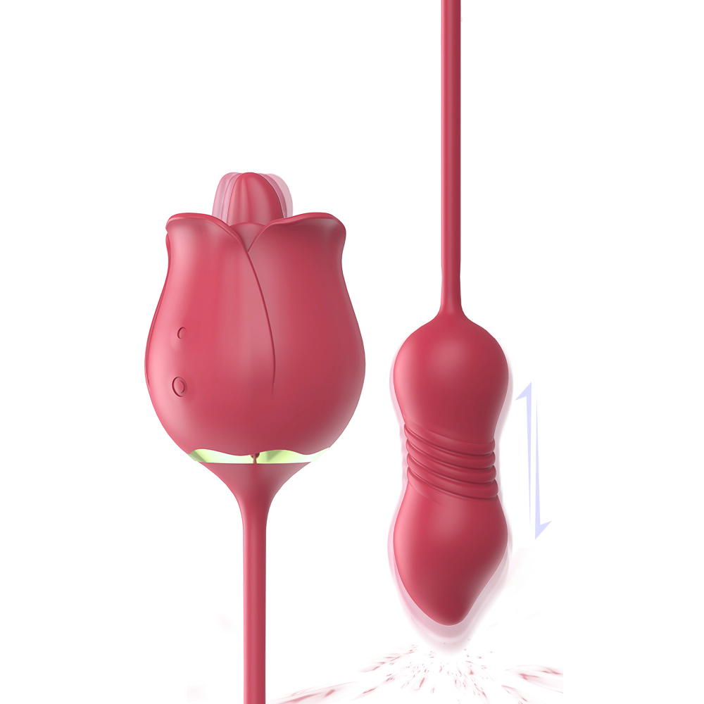Wide RO - Vibrator with vibrating tongue and vibrating egg with thrust function
