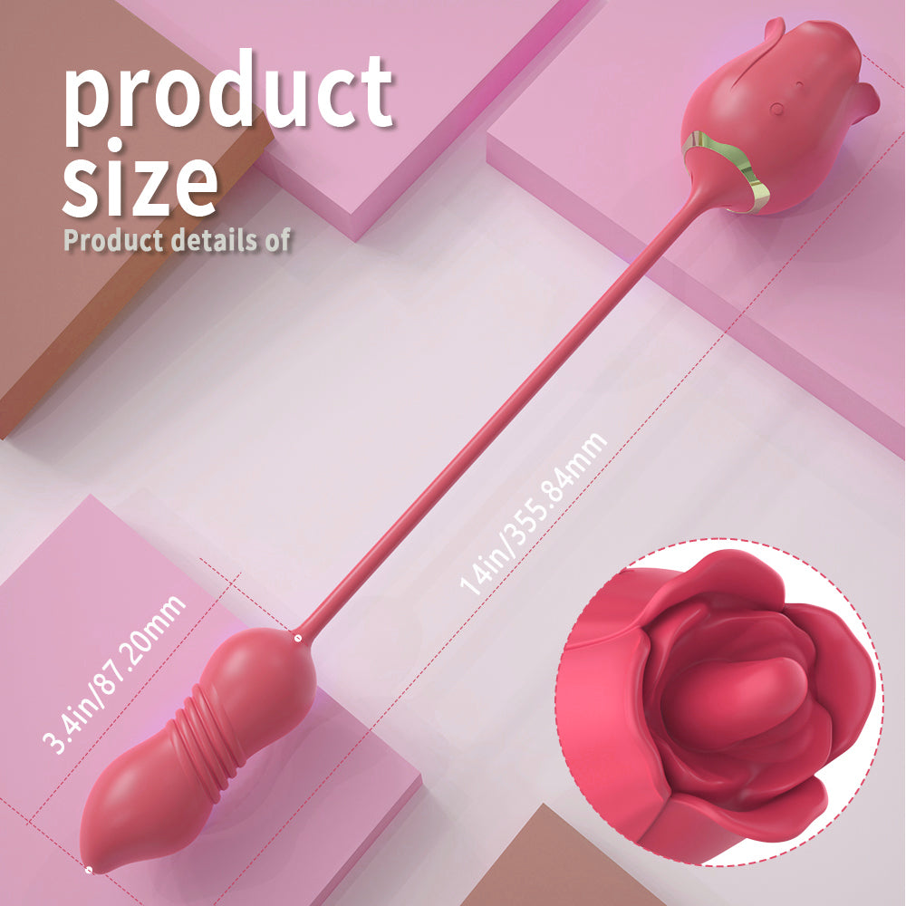 Wide RO - Vibrator with vibrating tongue and vibrating egg with thrust function