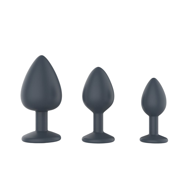 Diamond Anal Plug Set aus Silikon S/ M/L