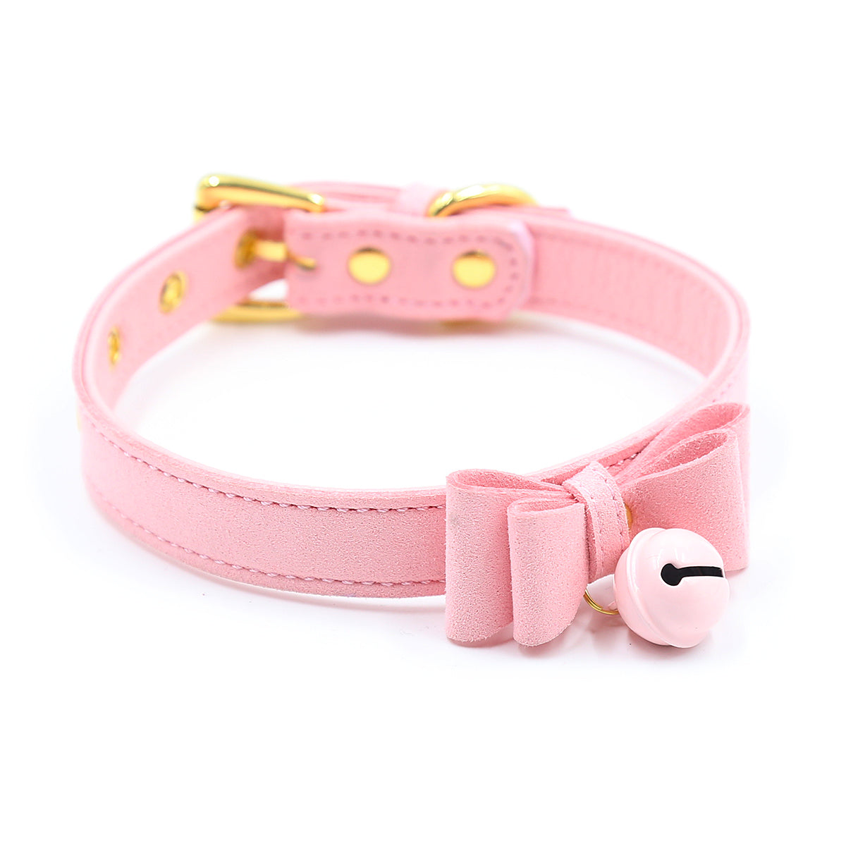 Golden Kitty Cat Bell Collar rosa