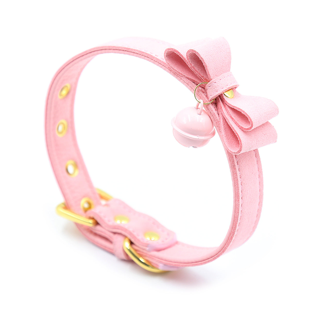 Golden Kitty Cat Bell Collar rosa