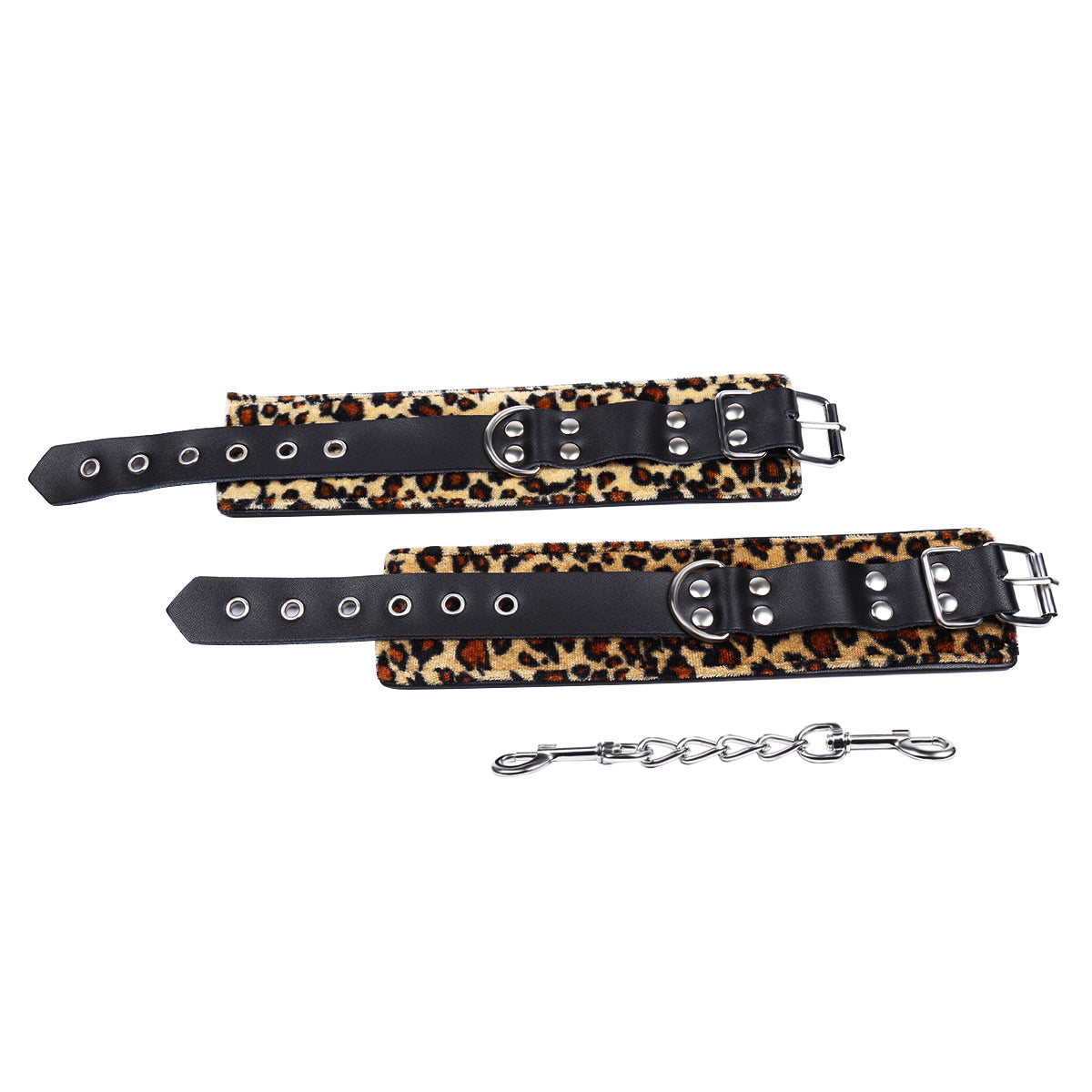 Virna - Leopard Real Leather Wrist restraint echtleder Fussfesseln M