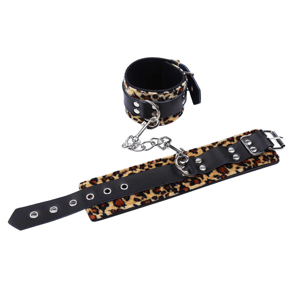 Virna - Leopard Real Leather Wrist restraint echtleder Fussfesseln M