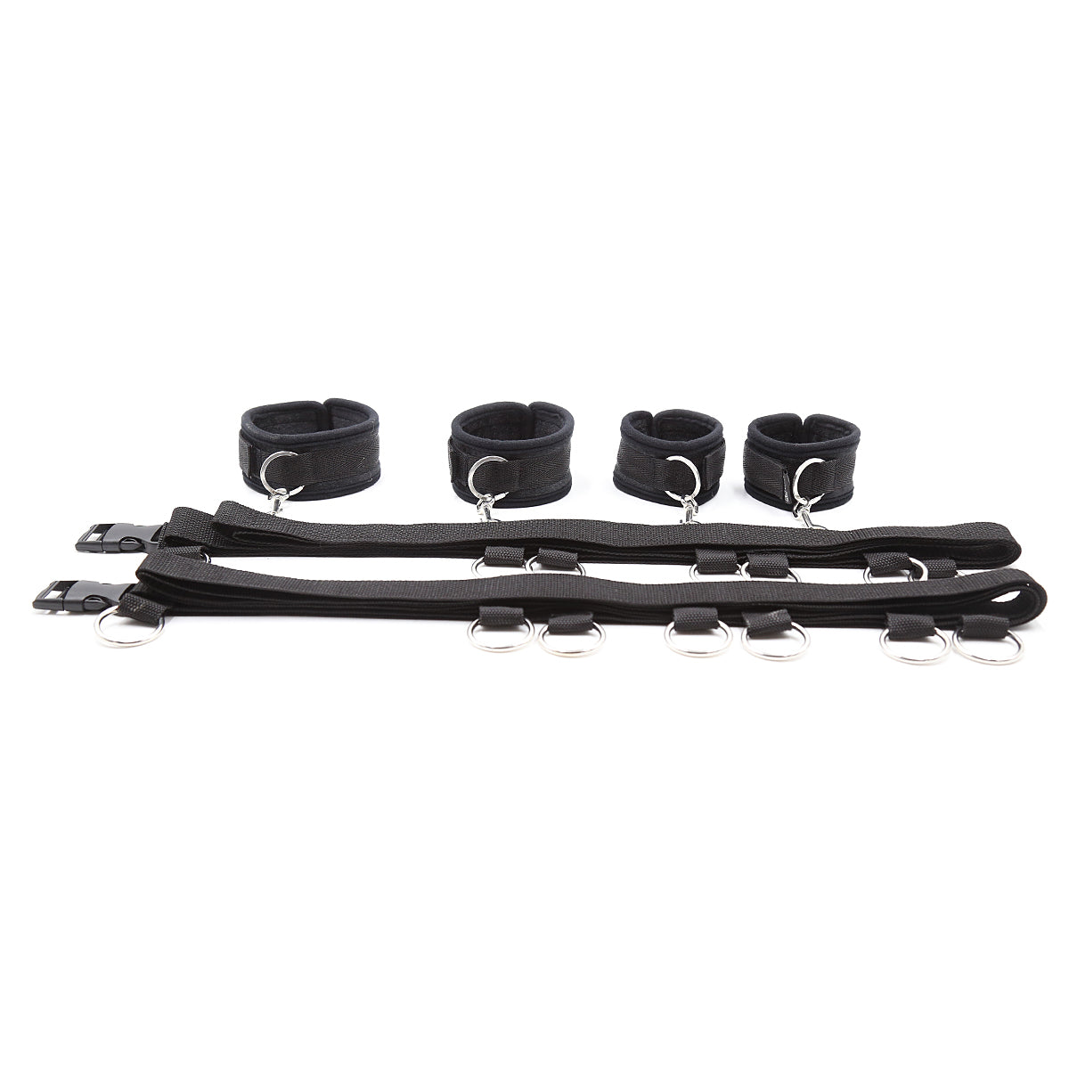 Bondage Set - Deluxe Adjustable Neoprene Cuffs Under Mattress Set