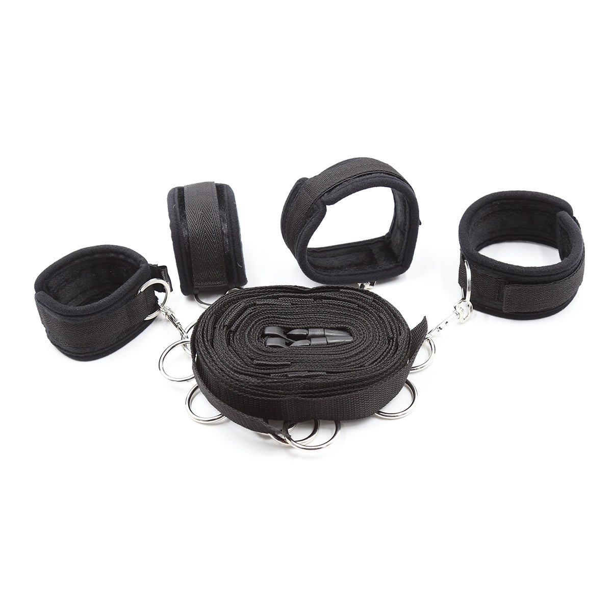 Bondage Set - Deluxe Adjustable Neoprene Cuffs Under Mattress Set