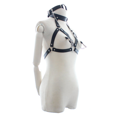 Melda - Harness, Bondage Strap Bra, Collar,Gag