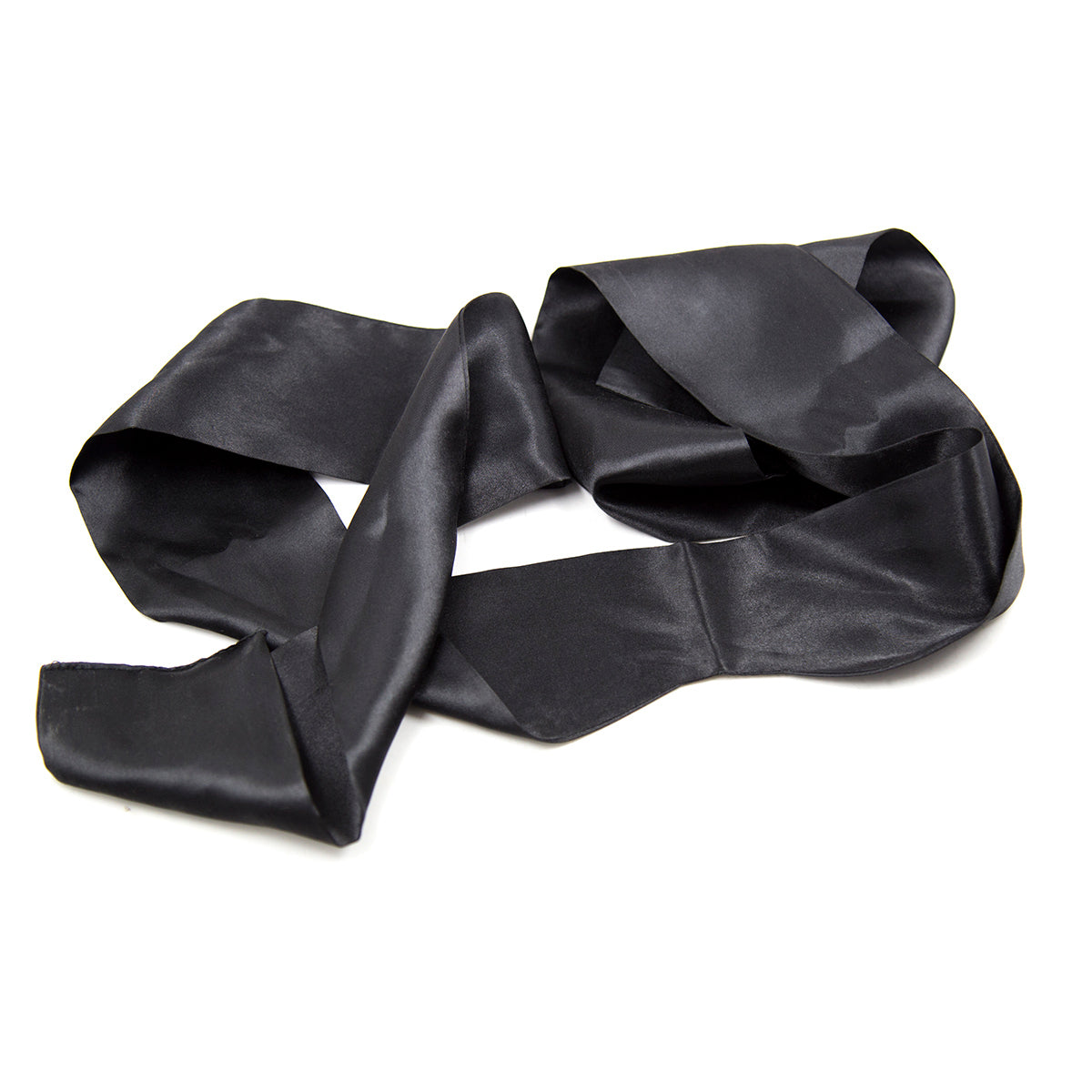 Lange edle Satin Maske in Schwarz