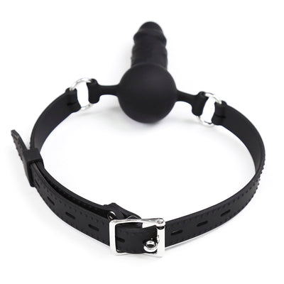 Silicone Dildo Gag schwarz