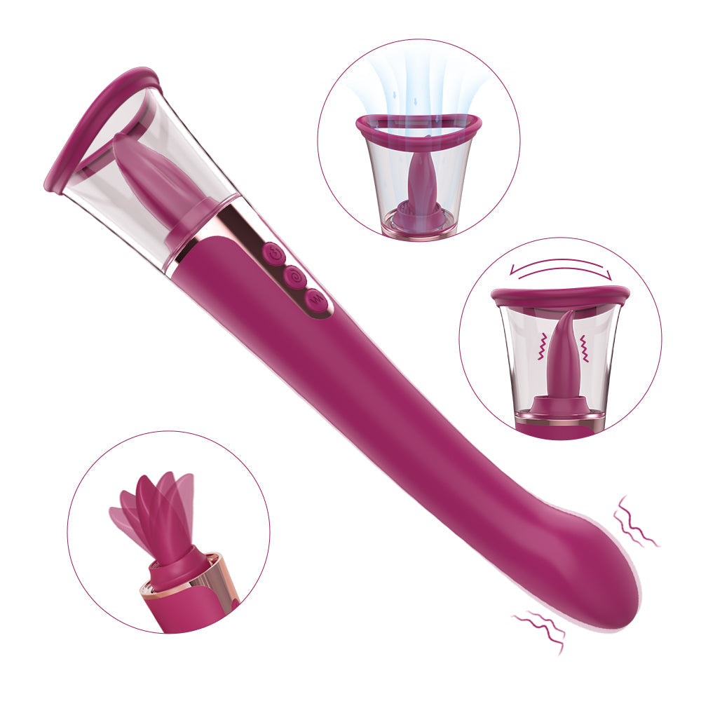 Vac me - G-spot vibrator with clitoral vibrating tongue 