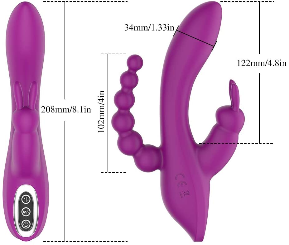 Triple lugares - Vibrador Conejo 