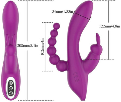 Triple lugares - Vibrador Conejo 