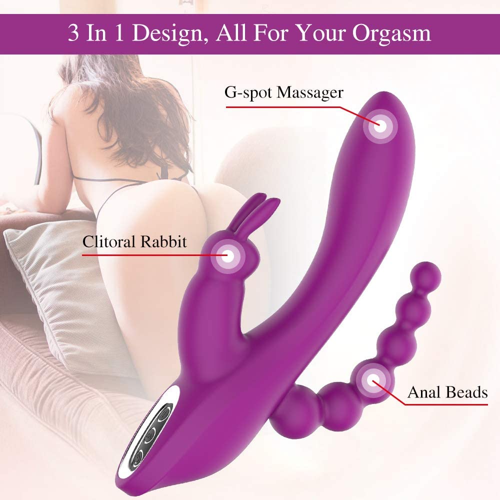 Triple lugares - Vibrador Conejo 